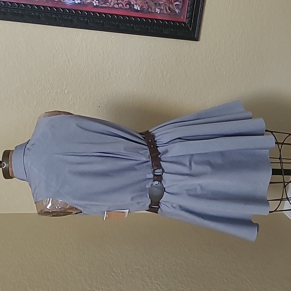 NWT WOMENS RACHEL ROY CHAMBRAY SLEEVELESS DRESS SIZE S - Picture 3 of 10